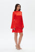 Back Detailed Mini Satin Dress